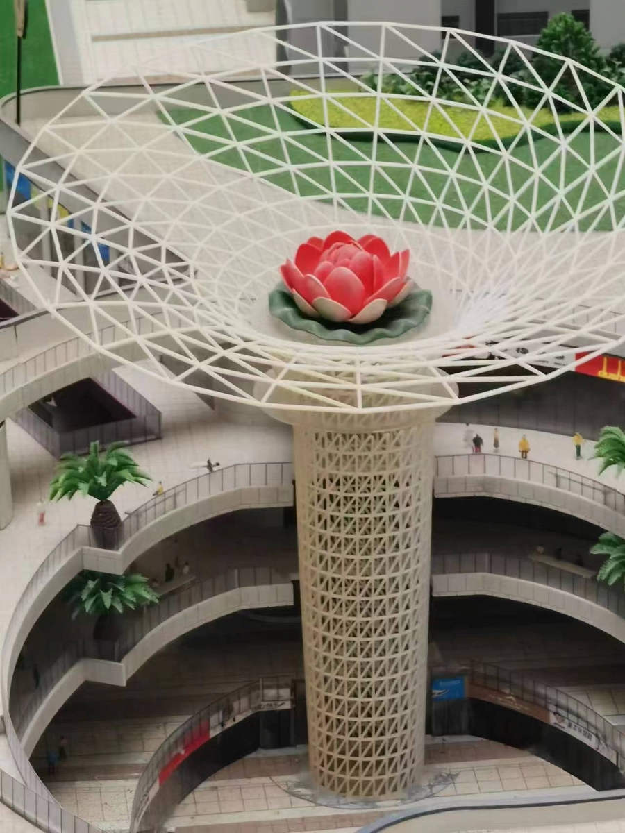 山东港澳金典工程案例——鱼台飞跃广场喇叭口造型